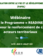 Webinaire sur le programme « Readiness » du Fonds Vert Climat, pour le renforcement de capacités des acteurs territoriaux. Vous pouvez suivre en direct sur ce lien.